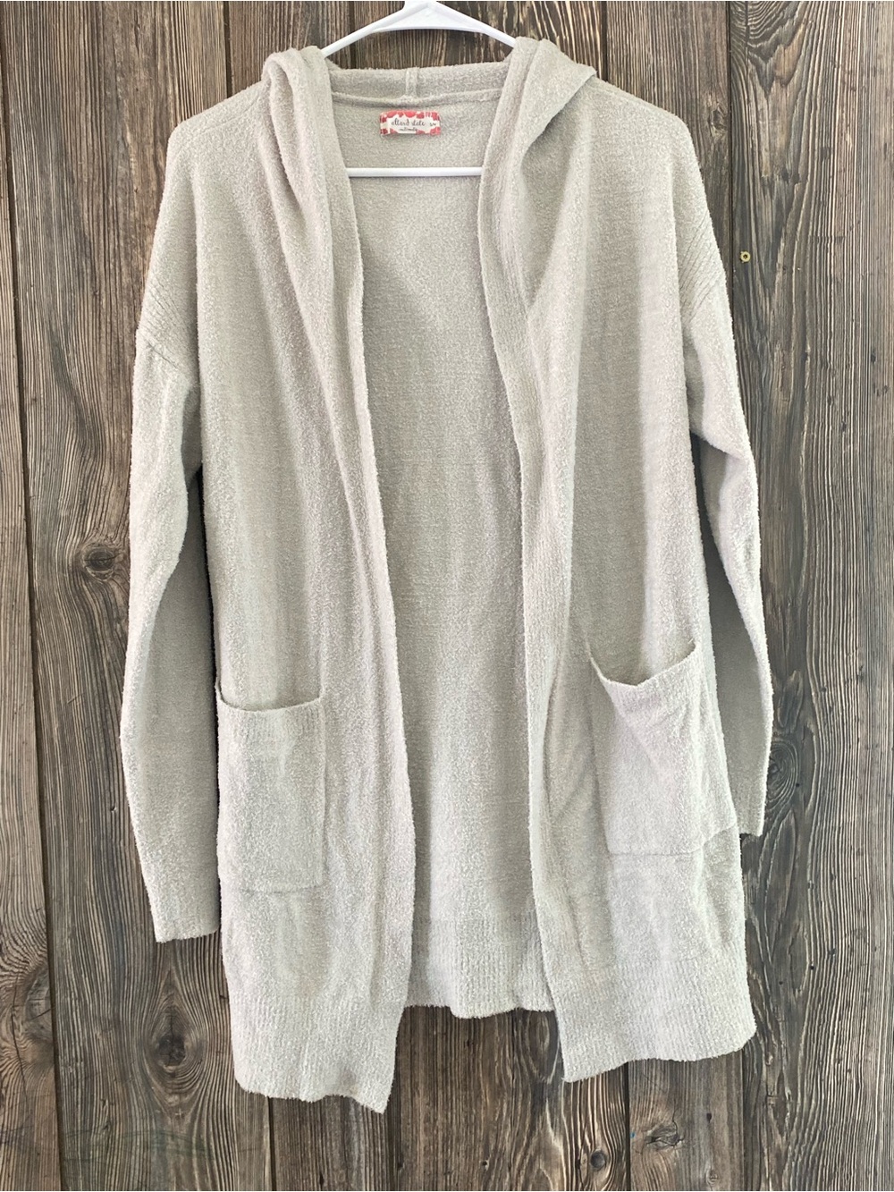 Altar'd State Hooded Open-Front Cardigan - Light Cream